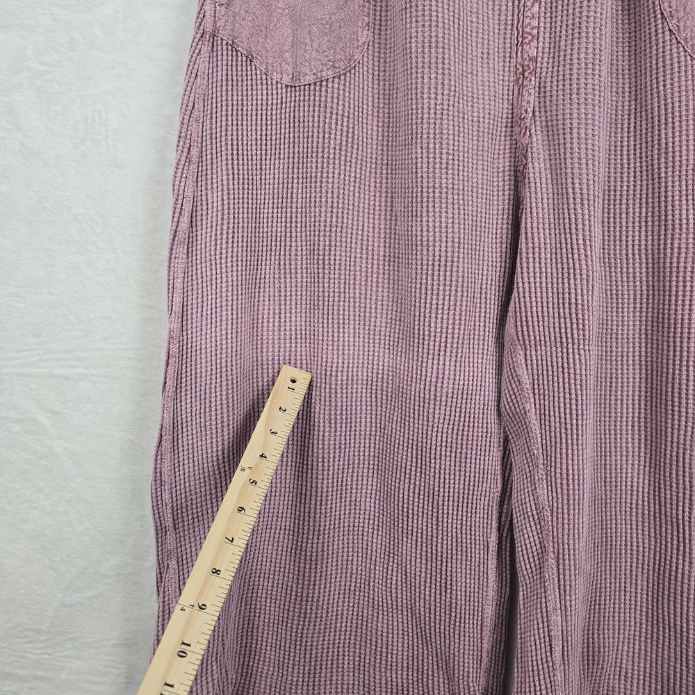 Free People Callie One-Piece Jumpsuit Wide-Leg Waffle Rose FP ONE Size Large - Picture 6 of 12